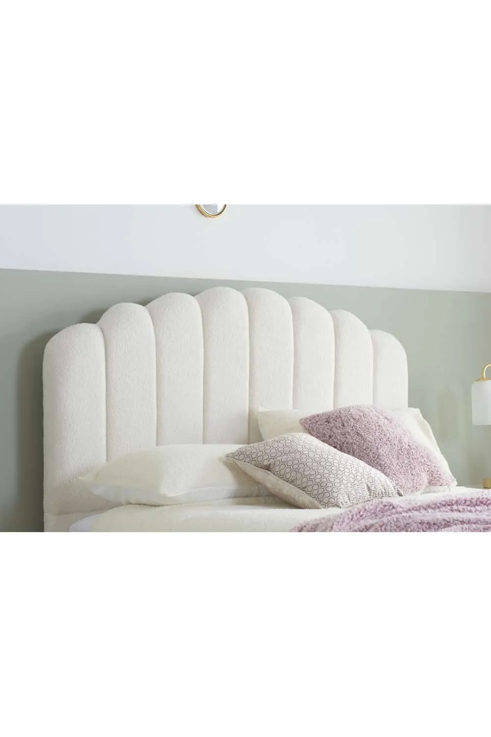 Birlea White Boucle Fabric Ottoman Bed Frame Storage Monaco 3