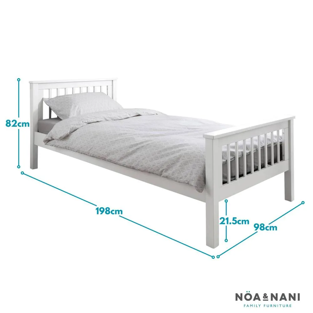 Nöa and Nani Hampshire Single Bed Frame in White 4