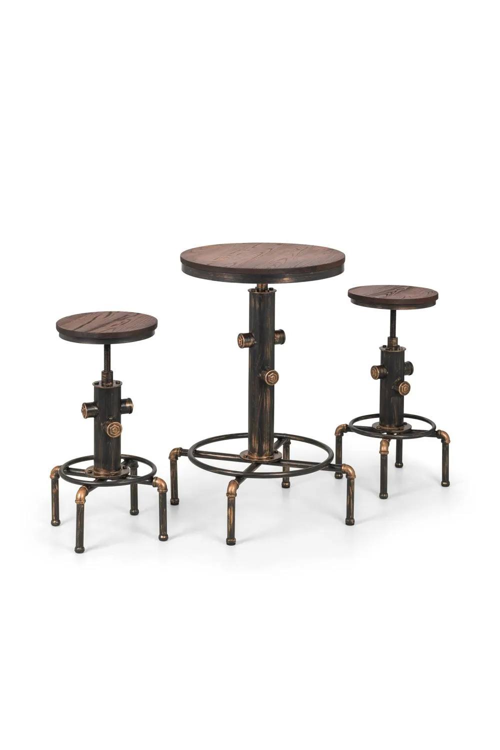 Julian Bowen Rockport Round 2-4 Seater Bar Table in Dark Brown 4