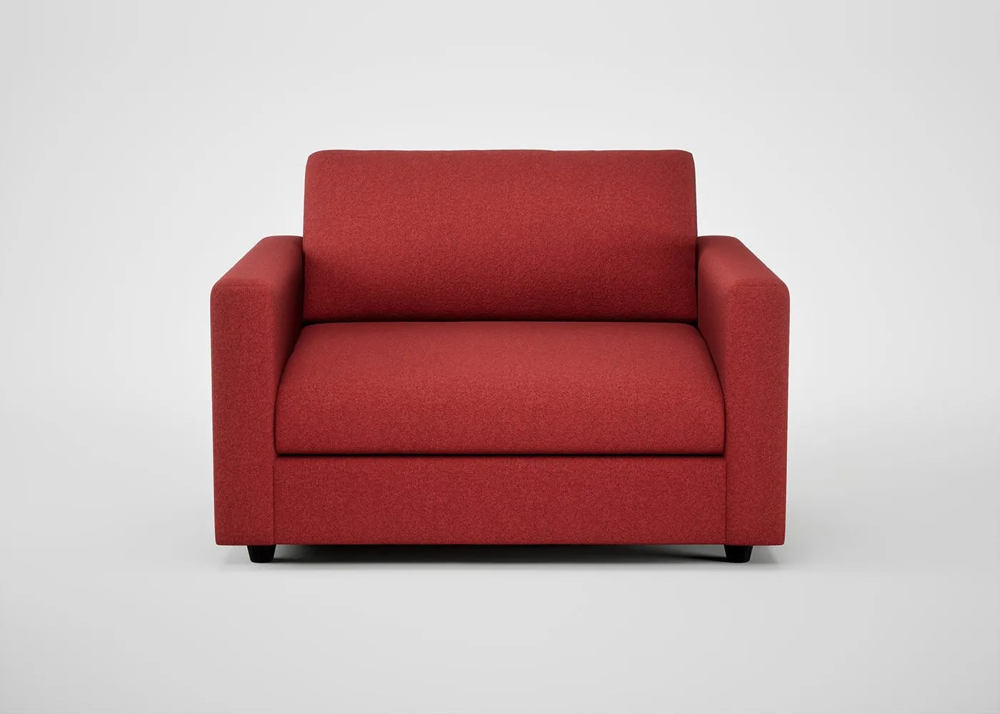 Heal's Nimbus Loveseat Melton Wool Red Oxide Black Feet 1