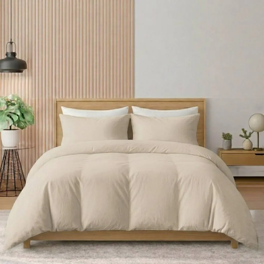 Pamposh 400TC Egyptian Cotton Duvet Cover Set Reversible Quilt Covers in Taupe