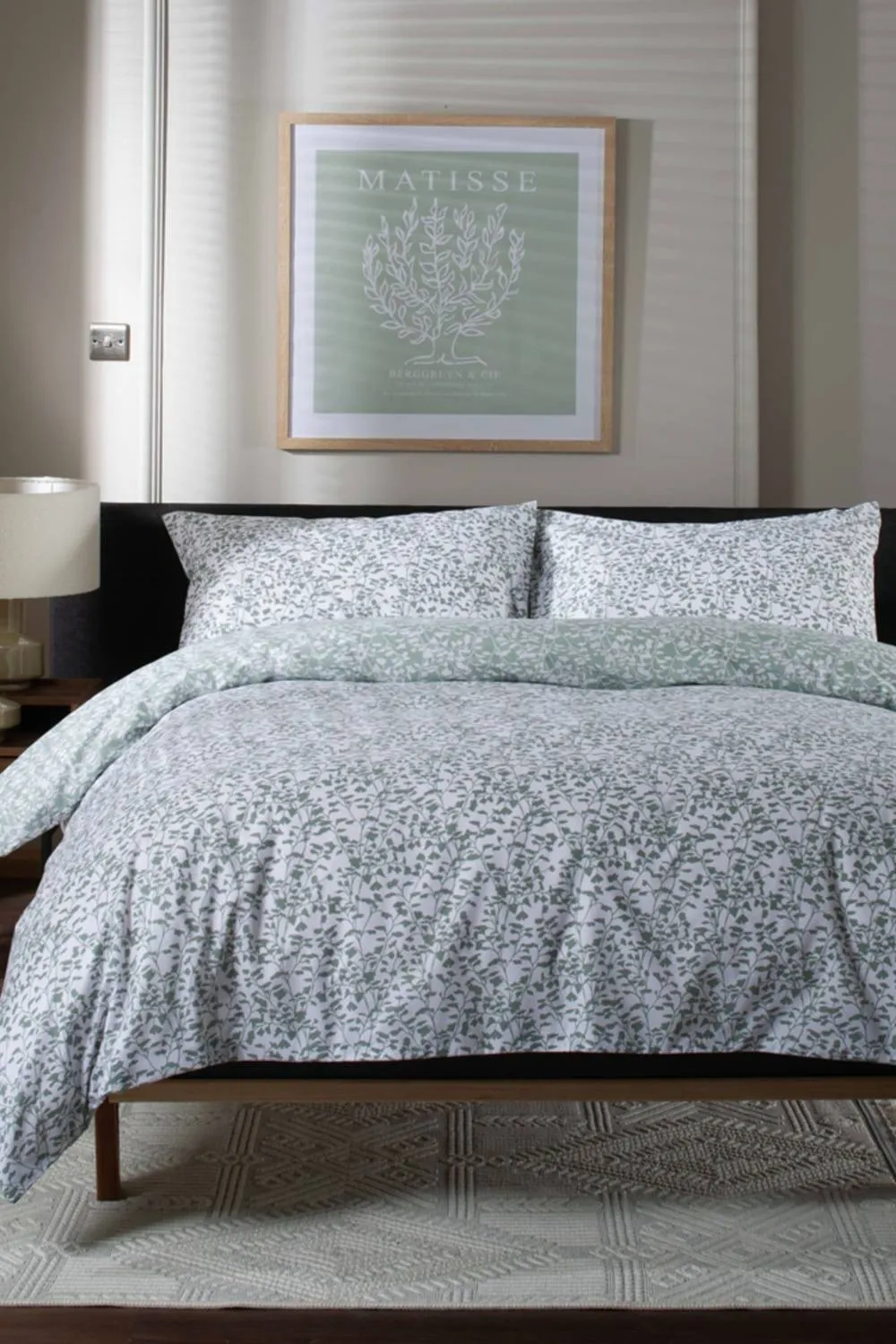 Deyongs Elsie Floral Printed Easy Care Cotton Duvet Set in Green 1