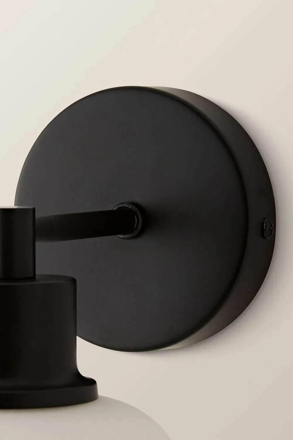 ValueLights Calpe Ribbed Glass Semi Flush Metallic Arm Wall Light & Bulb in Black 5