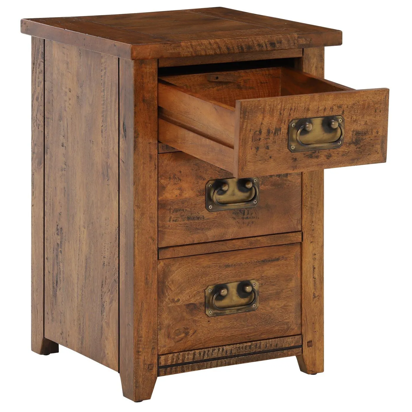 New Frontier 3 Drawer Bedside Table, Mango Wood | Barker & Stonehouse 3