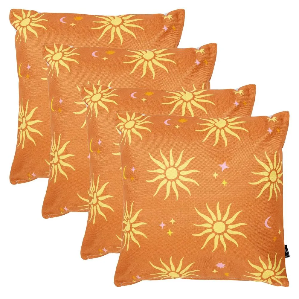 icon 4 Pack Cushion 43x43 Kyoto Fabric, Summer Sun in Orange