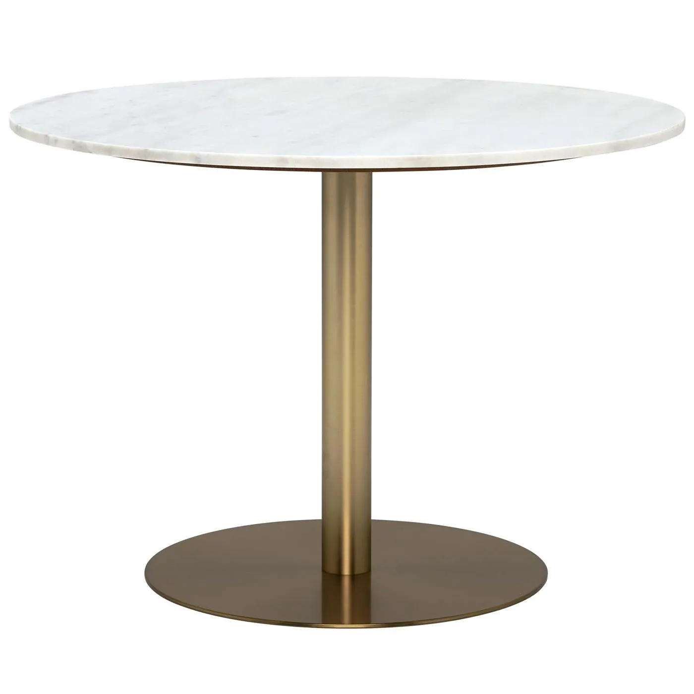Apollo Dining Table, White Marble and Brushed Brass