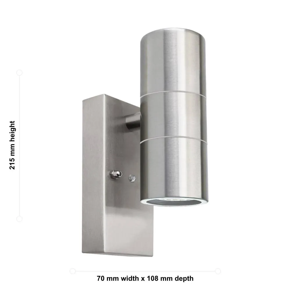 First Choice Lighting Set of 2 Blaze - Marine Grade Stainless Dusk Dawn Sensor Wall Lights in Silver 5
