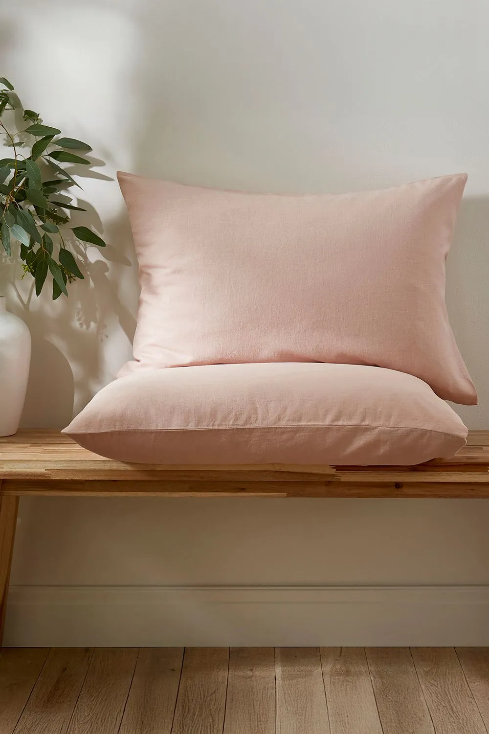 Martex Touch of Linen Housewife Pillowcase Pair in Pale Pink 1