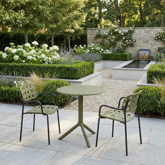 Bergen Round Bistro Table with 2 Karin Armchairs 1