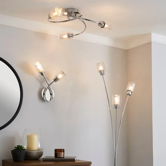 Grace 2 Light Chrome Wall Light 6