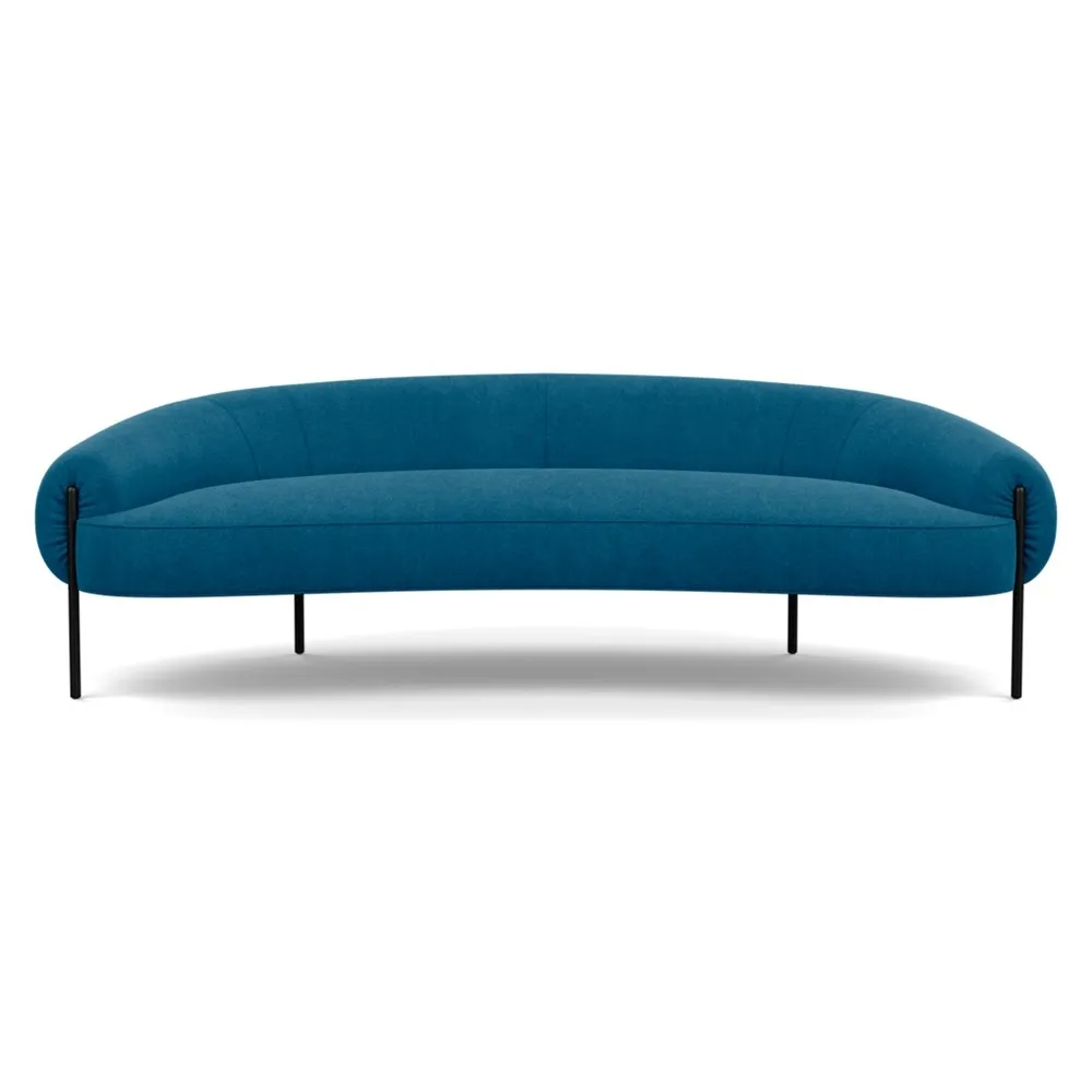 Heal's Isola 3 Seater Sofa St Moritz Wool Teal Black Feet