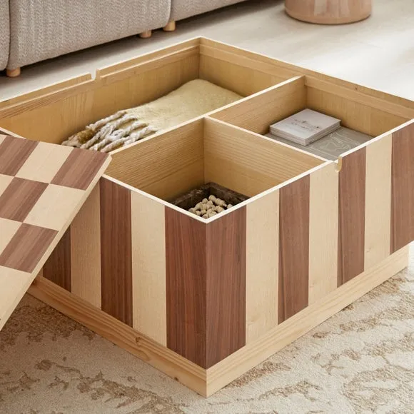 Harmon Games Storage Coffee Table, Mango Wood 2