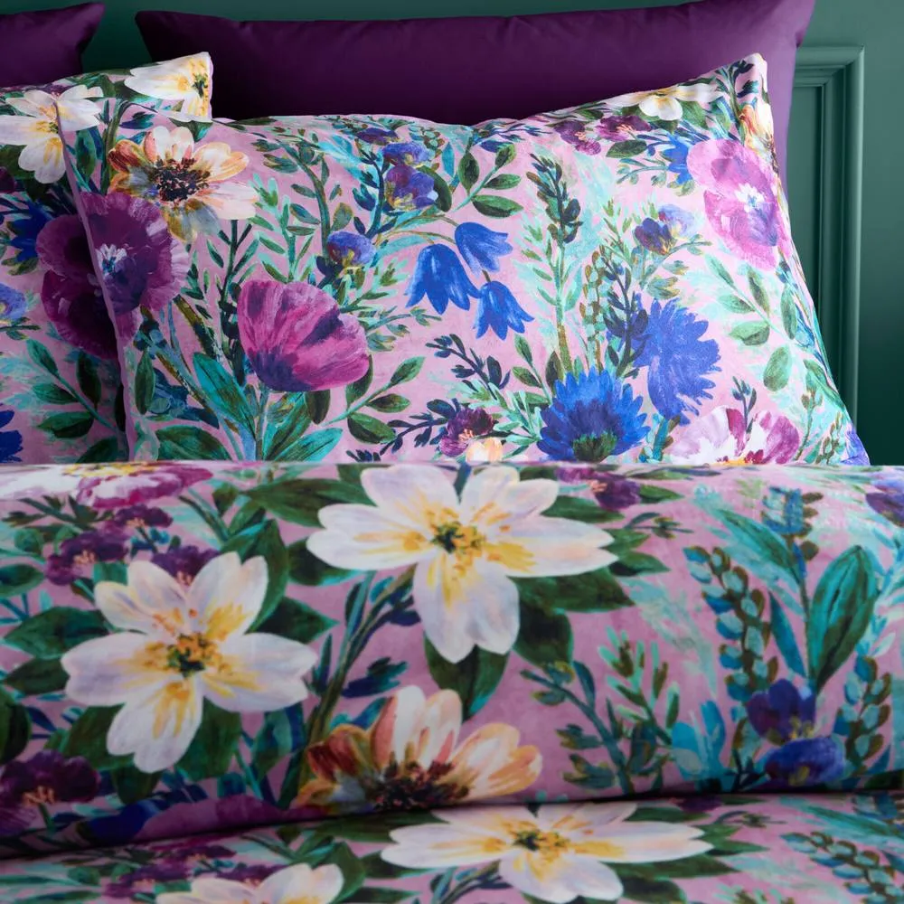 Portfolio Home Ophelia Floral Filled Cushion Pillow Bed Sofa 18" Inch Square 45x45cm in Purple 3