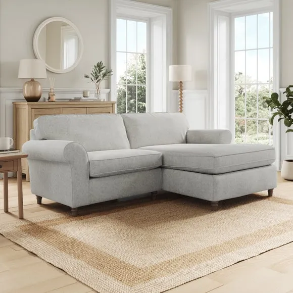 Flori Soft Chenille Corner Chaise Sofa 1