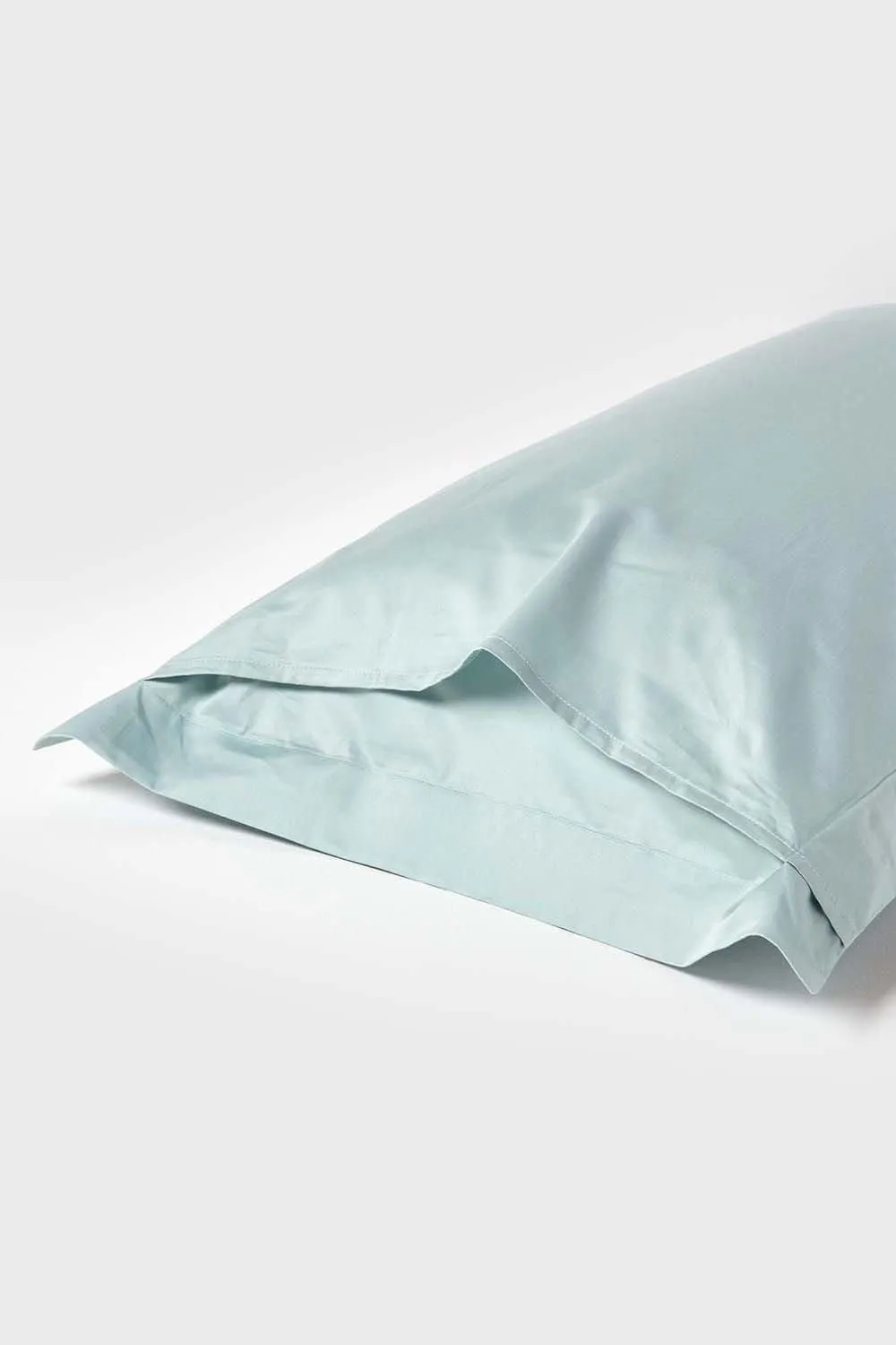 Homescapes Duck Egg Blue Sateen Cotton Oxford Pillowcase 400 TC 3