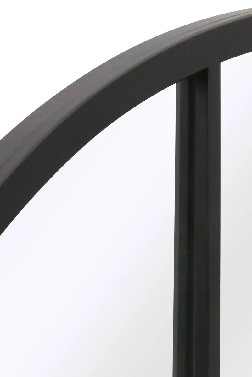 MirrorOutlet Black Metal Framed Arched Window Wall Garden Mirror (120CM X 80CM) 4