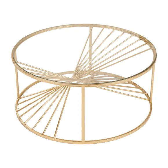 Liberty Coffee Table, Glass and Gold Metal 3