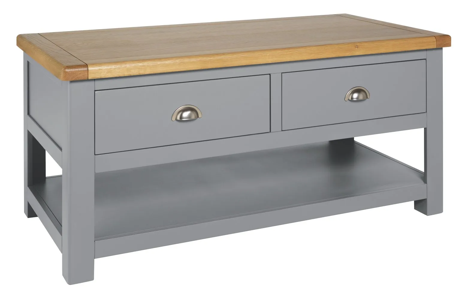 Habitat Kent 2 Drawer Coffee Table - Light Grey