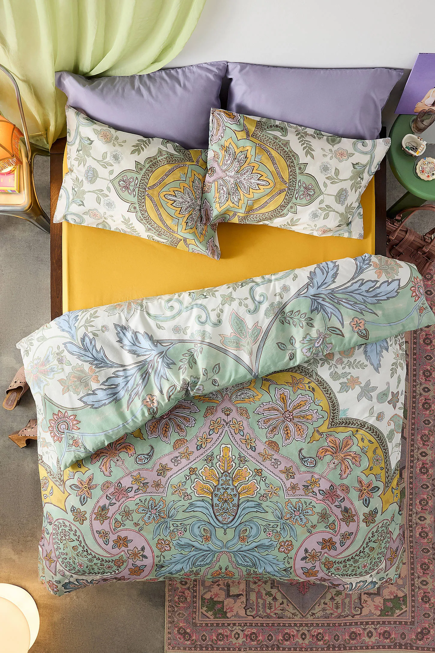 Mint Saffron Duvet Set - Mint