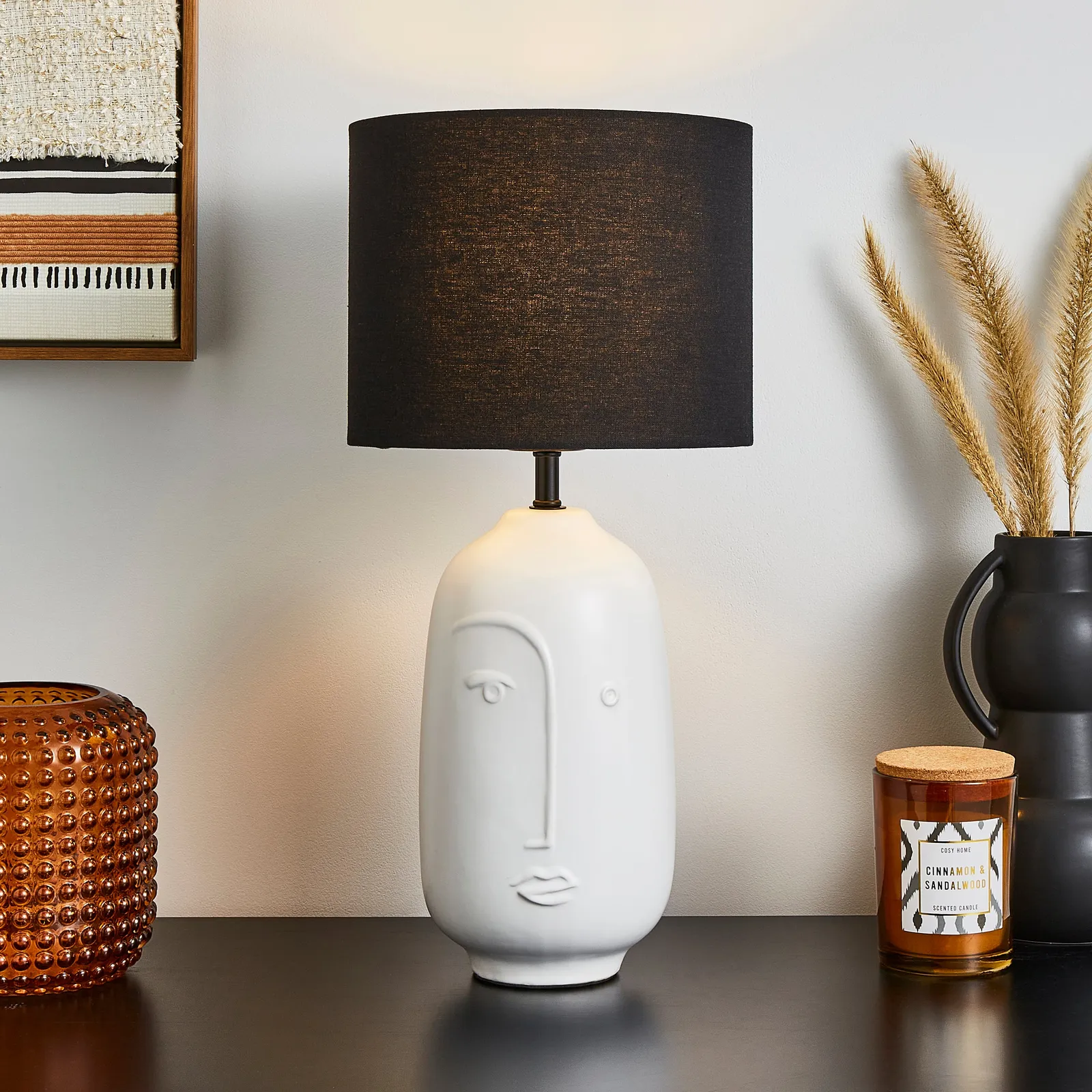 Faces Table Lamp Ivory