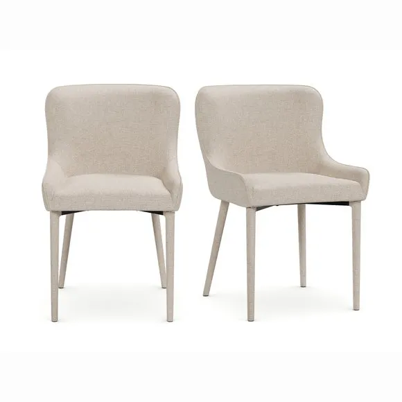 Montreal Set of 2 Fully Upholstered Dining Chairs, Fabric 6