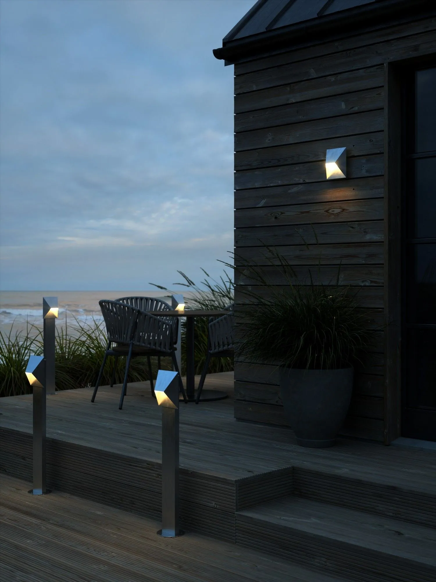 Nordlux Pontio Outdoor Post Light Silver Galv Steel Garden GU10 IP54 Mains 5