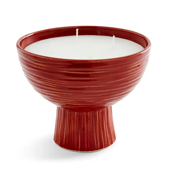 Textured Ceramic Woody Round Multi Wick Candle 3