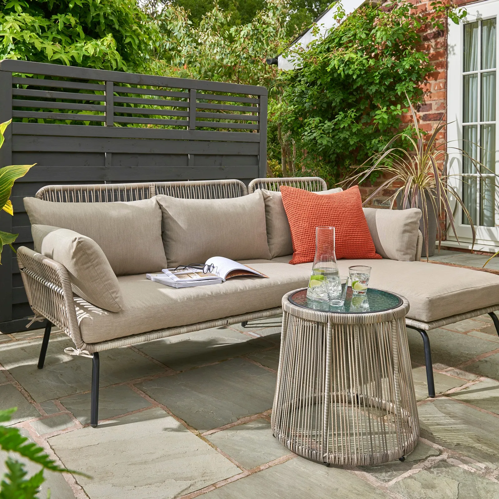 Elland 3 Seater Corner Sofa Set Beige