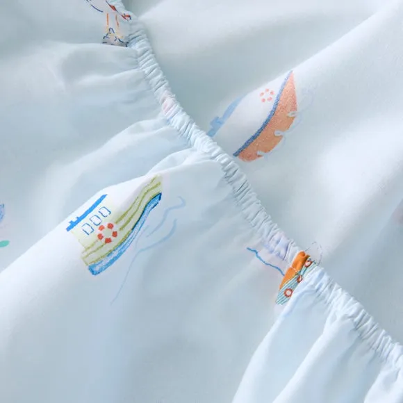 Set of 2 Little Boats Fitted Bed Sheets 2