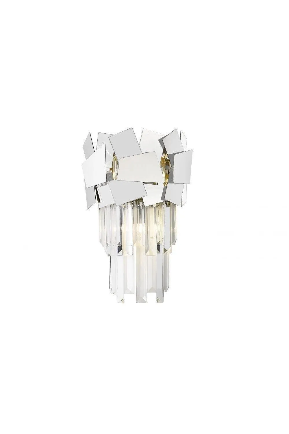 Netlighting Celine 2 Light Wall Lamp Chrome Crystal in Grey