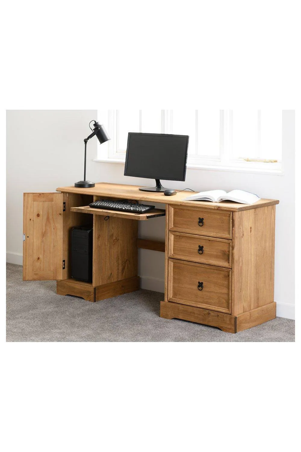 Seconique Corona Computer Desk in Natural
