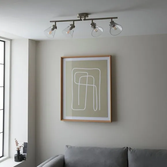 Delavin 4 Light Satin Nickel Semi Flush Spotlight Bar 4