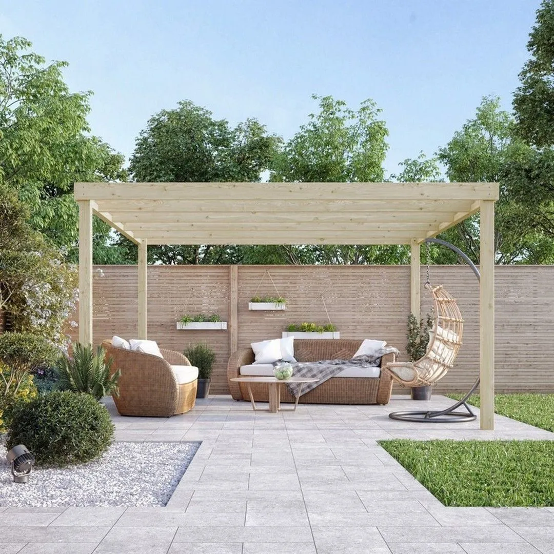 Rutland County Garden Furniture Ltd Box Pergola - Wood - L180 x W240 x H270 cm - Light Green 2
