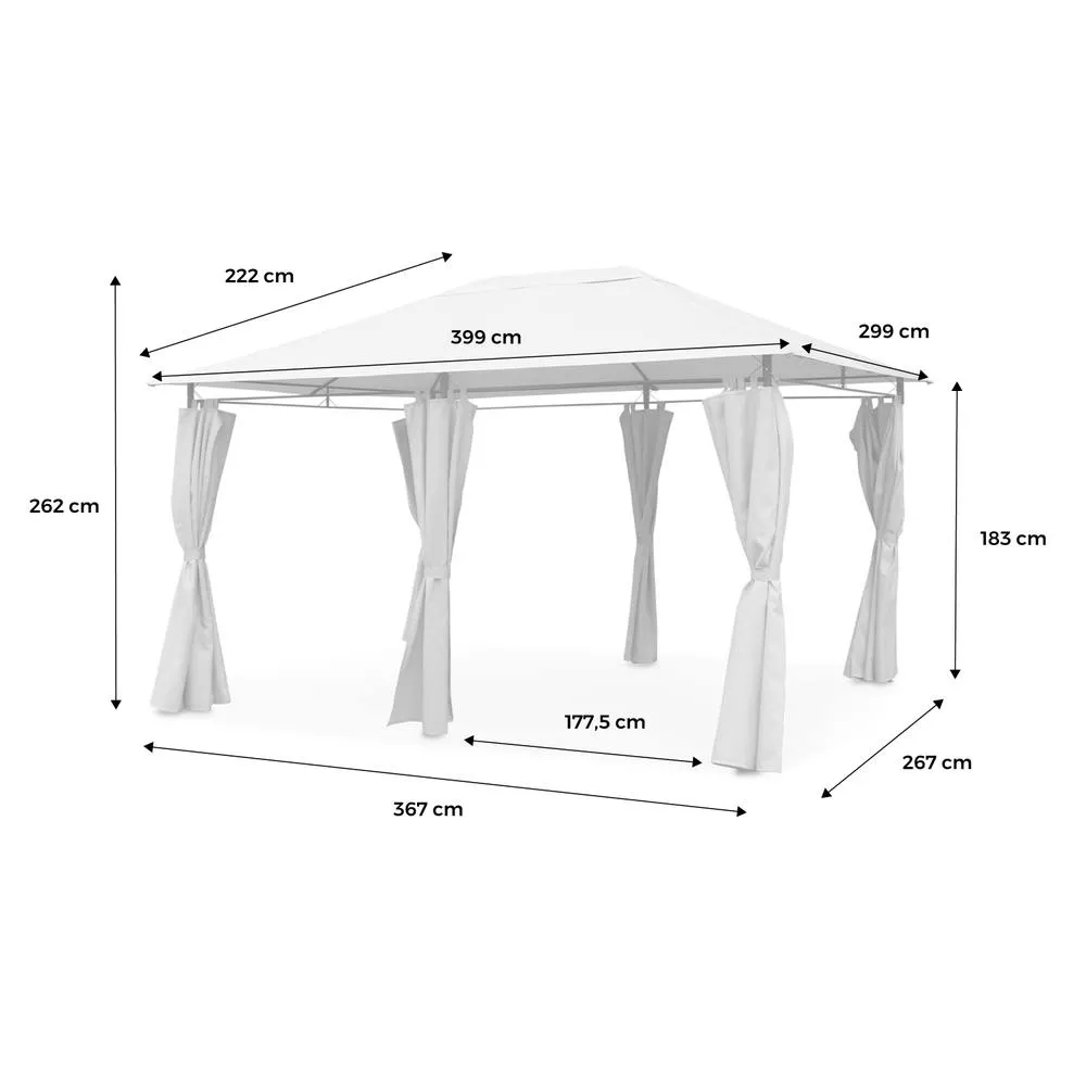 sweeek Heavy Duty 3x4m Gazebo With Curtains in Medium Beige 5