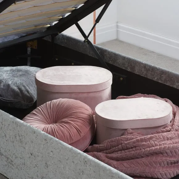 Berlin Crushed Velvet Ottoman Bed Frame 5