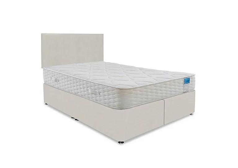 Memory Plus Divan Set With No Storage - Super King - Plush Ecru