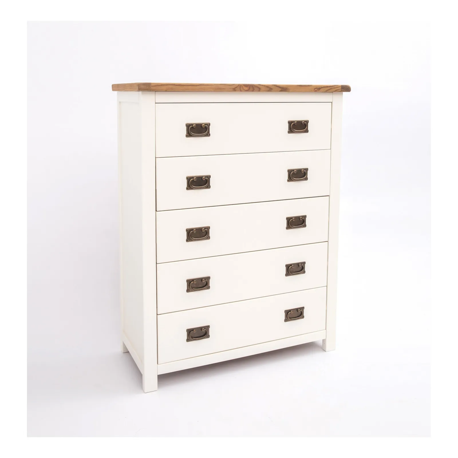 Cabinet Bits Lovere 5 Drawer Chest of Drawers Bras Drop Handle in Off-White 3