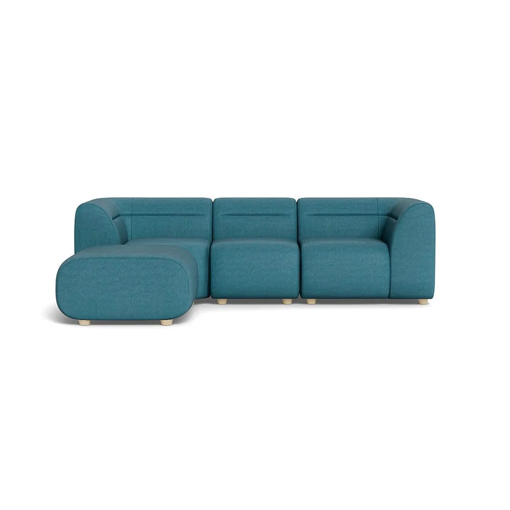 Heal's Lilli Left Hand Facing Corner Sofa Brushed Cotton Cadet Natural Beech Feet 1