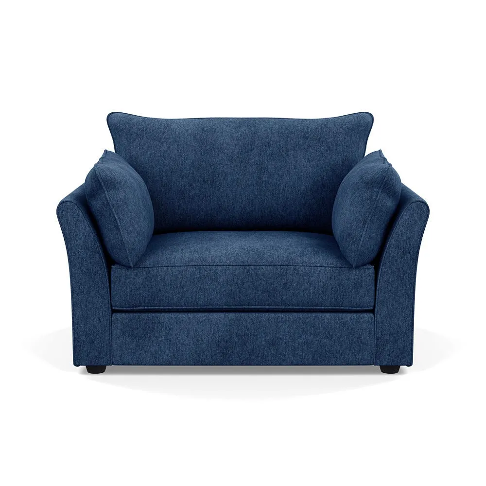 Heal's Tailor Loveseat Broad Weave Lagoon Black Beech Feet