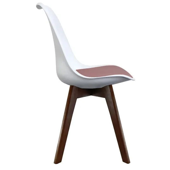 Fusion Living Soho White Plastic Dining Chair with Squared Legs 4