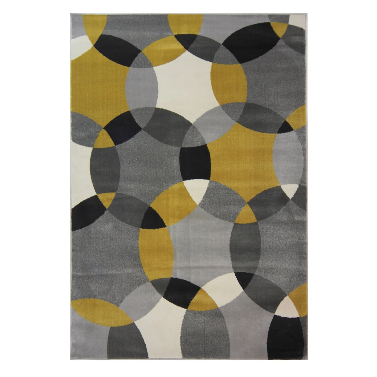 Cocktail Cosmo Geometric Rug Yellow, Grey and White