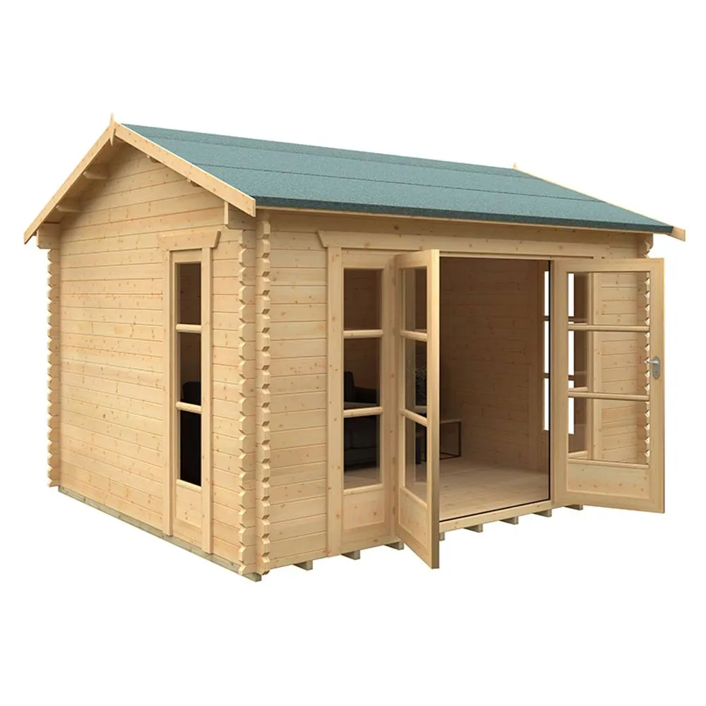 Buttercup Farm 14x12 Bamber 44mm Cabin - L415 x W355 x H282.9 cm in Natural