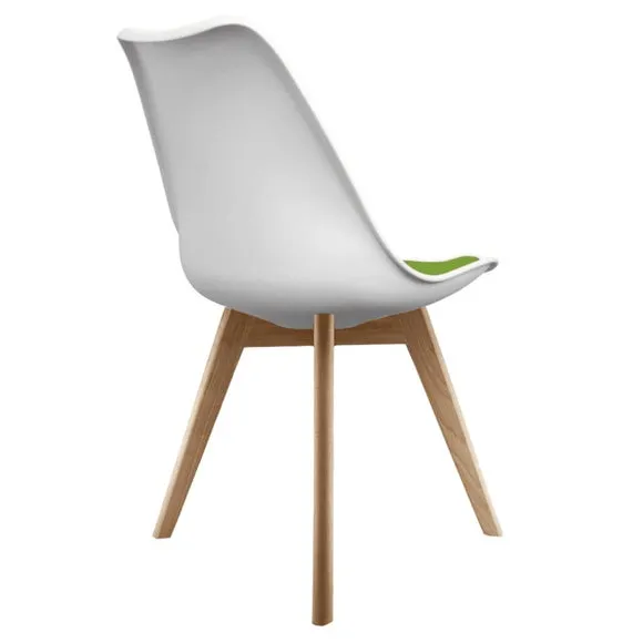 Fusion Living Soho White Plastic Dining Chair with Squared Legs 5