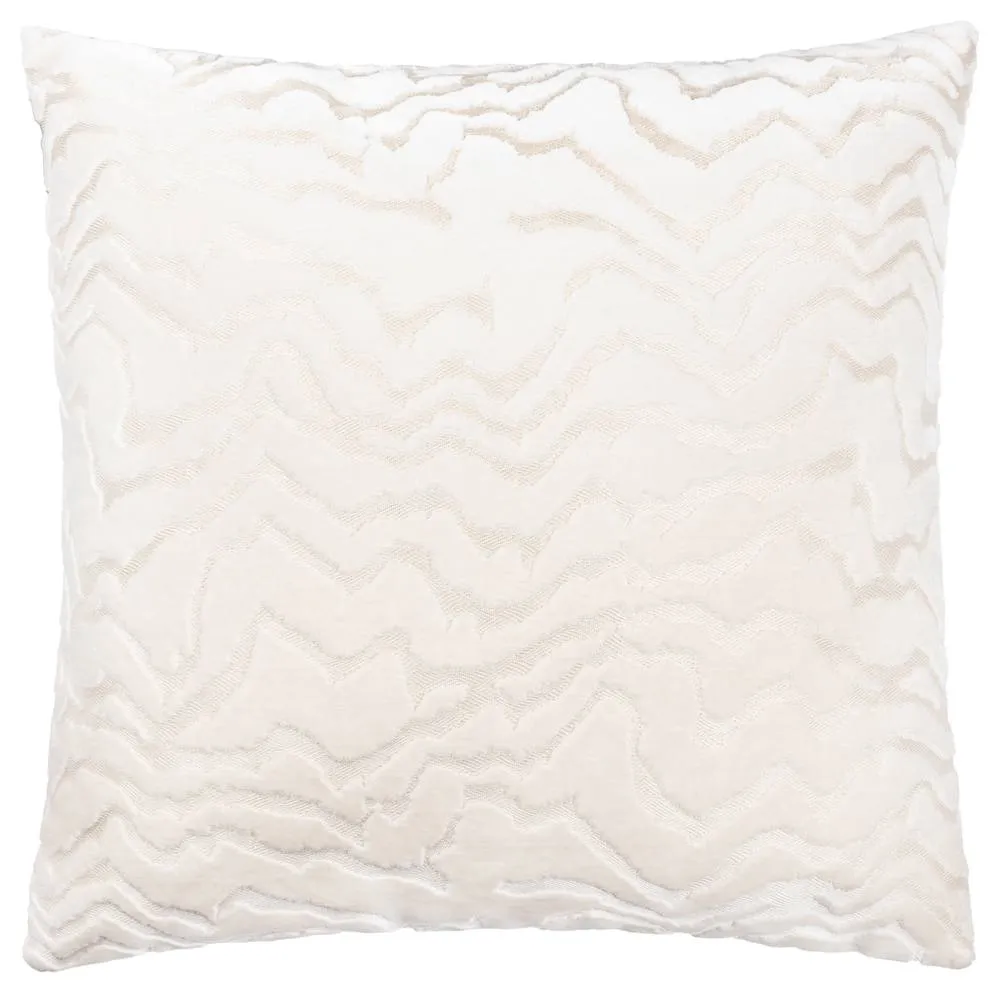 Paoletti Tierra Cut Velvet Abstract Cushion in White 2