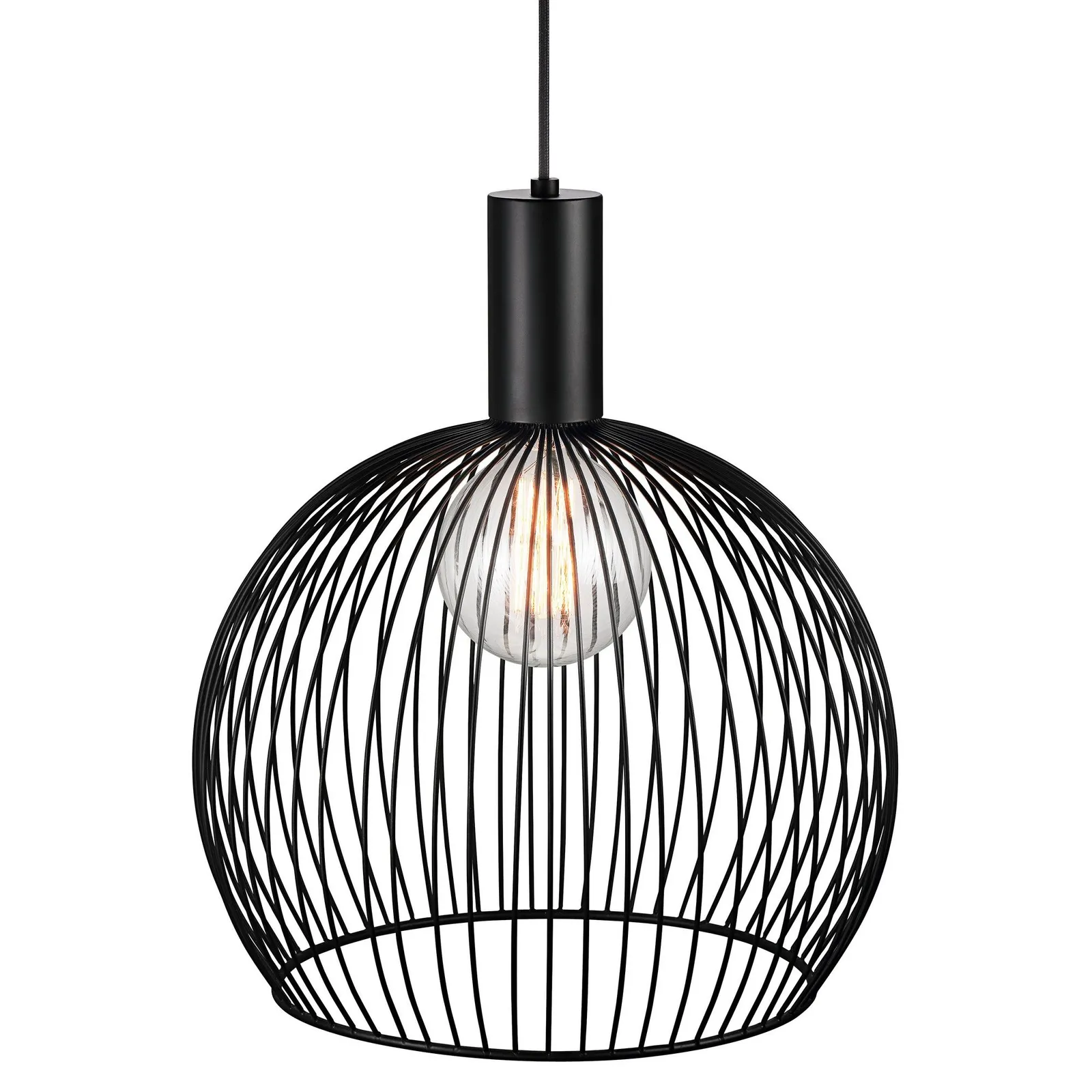 Nordlux Aver Pendant Light Black Metal Dining Room E27 Mains 40cm