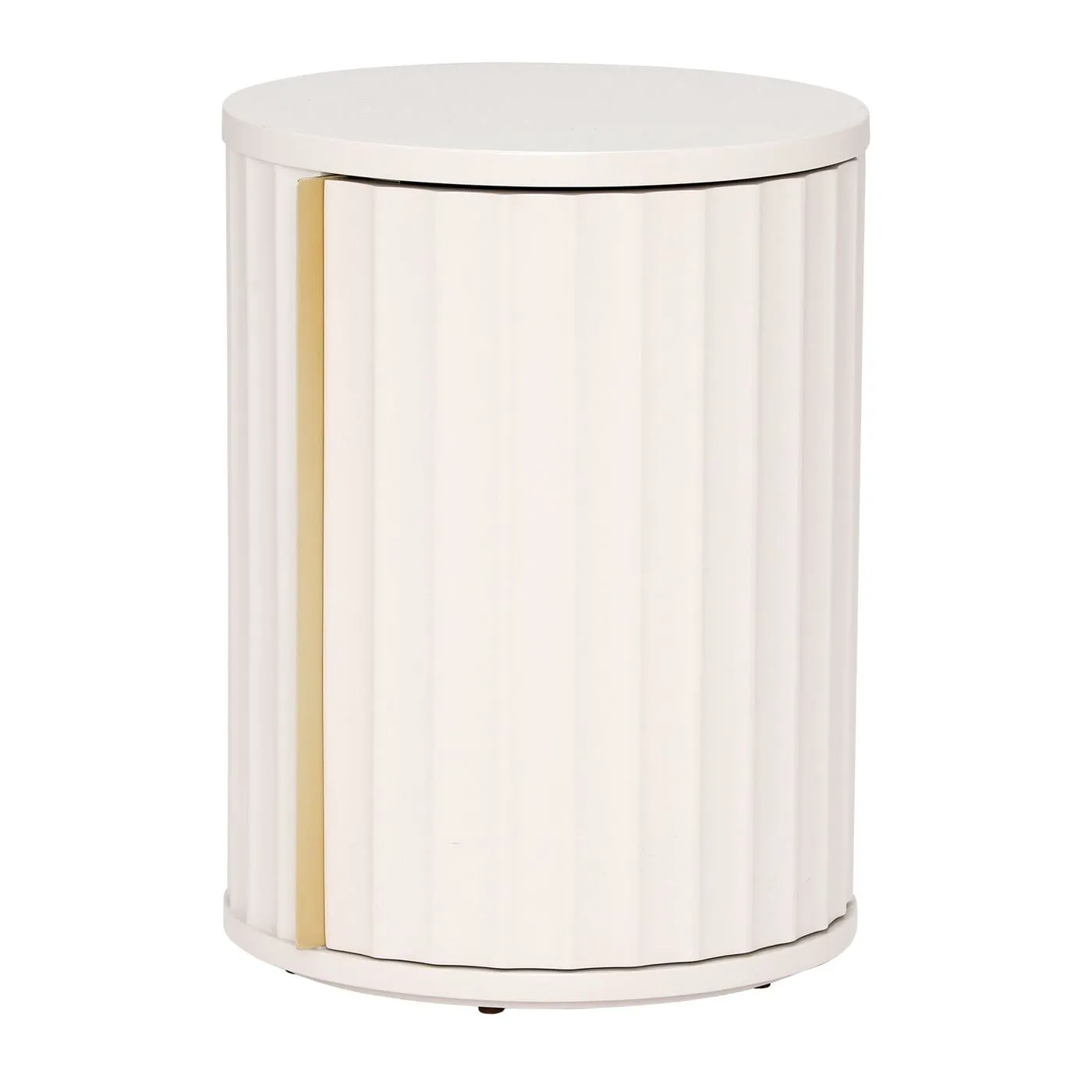 Lucia Bedside Right Table, Round, Neutral Wood | Barker & Stonehouse 4