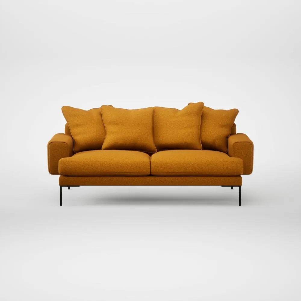 Heal's Torrington 3 Seater Sofa Loop Twill Ochre Black Feet 2