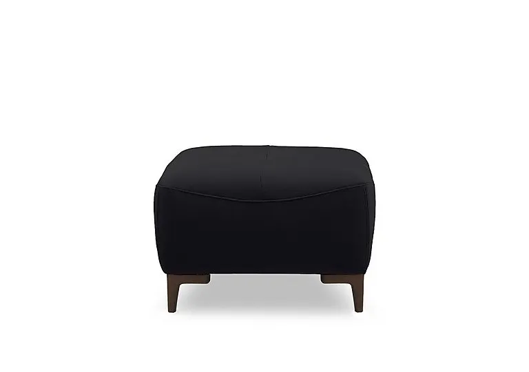 Marconi Leather Footstool - Torello Nero - Living Room Furniture - In Time for Christmas