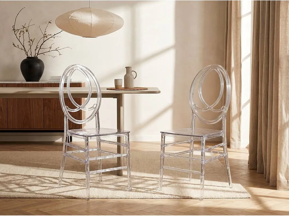 Vente-unique Set Of 2 Solid Polycarbonate Chairs - Crystal - AMALINE in Clear