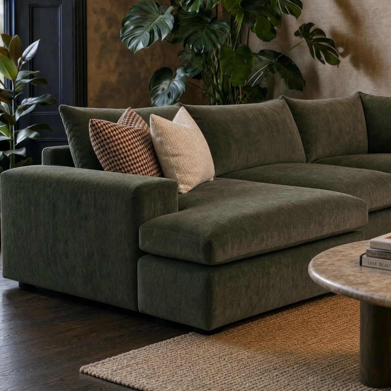 Providence Lhf Modular Corner Modular Sofa, Green Fabric | Barker & Stonehouse 6